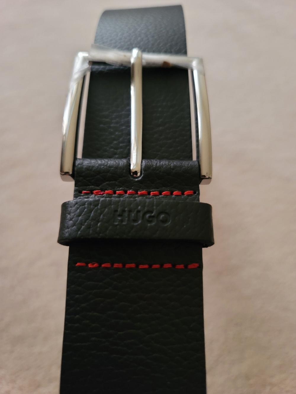 Hugo Boss Men's Giaspo Black Textured Belt Size 32